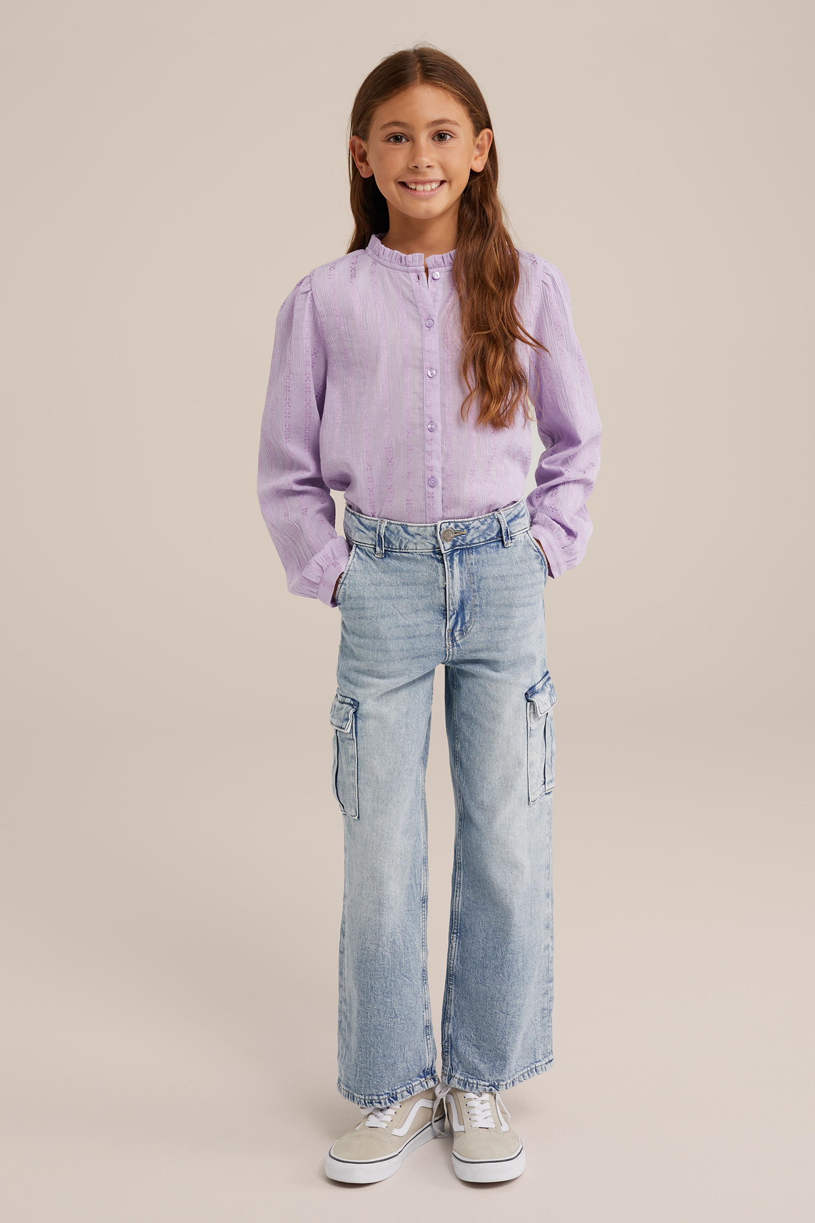Meisjes blouse met dessin WE Fashion Lila