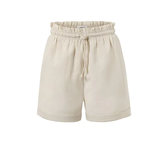 Shorts aus Leinenmix, sandfarben