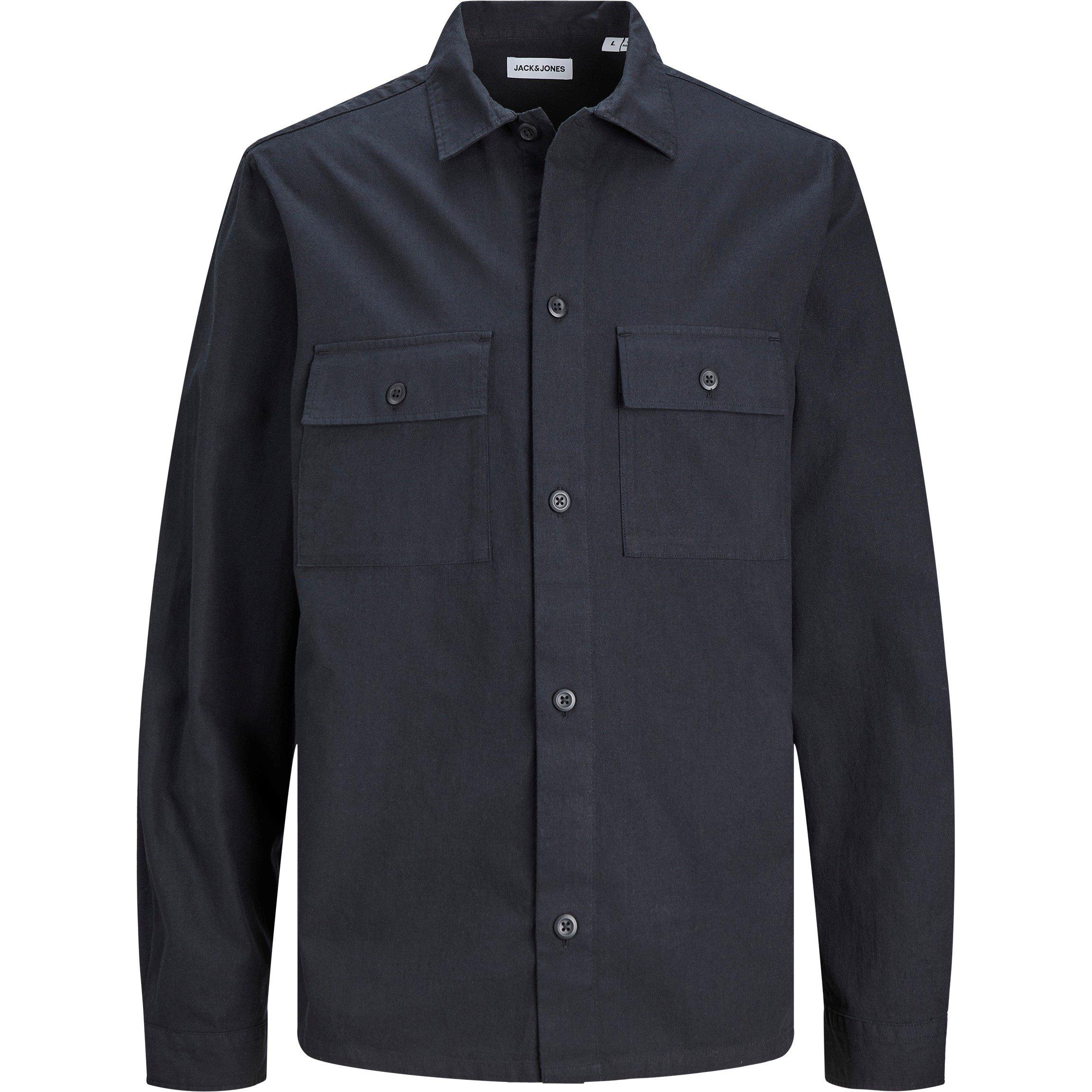 Jack and Jones Venice Linen Blend Long Sleeve Overshirt