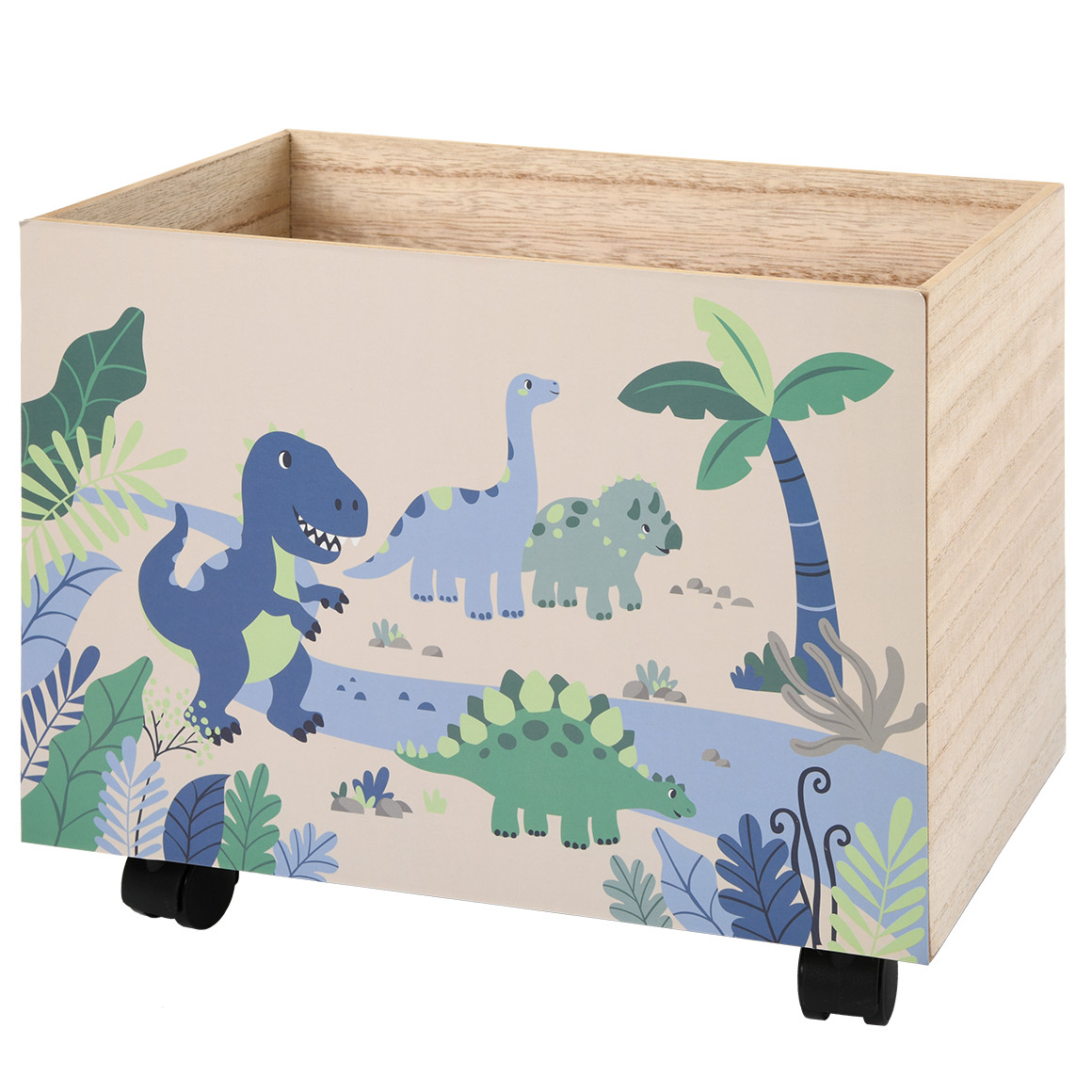 Topolino Holzbox mit Dino-Motiv natur / creme