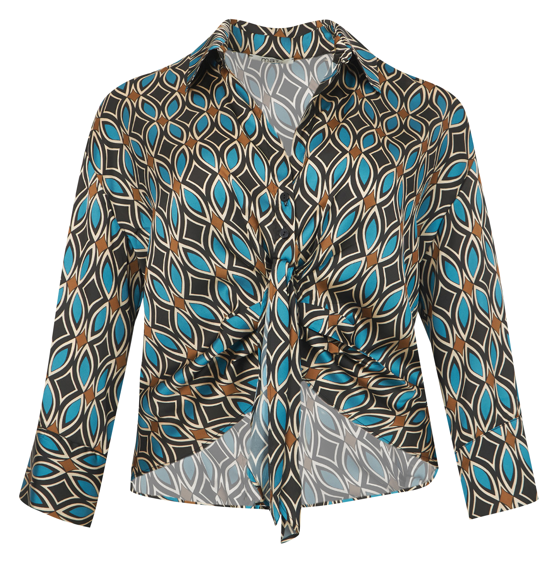 Chemisier court col classique imprimé| Vert