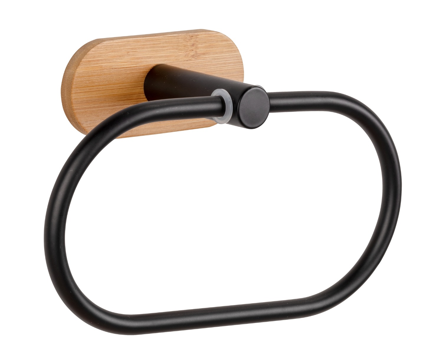 Wenko Orea Turbo-Loc Bamboo handdoekring zwart mat