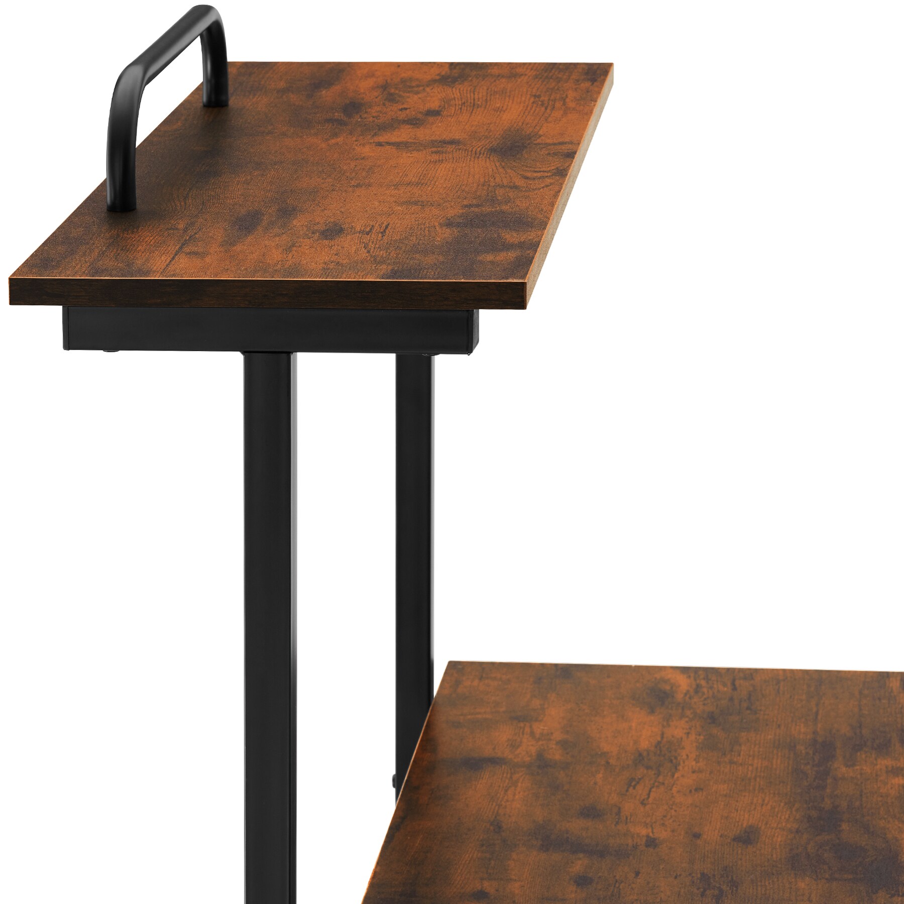 tectake® Schreibtisch, Industrial Style, 3 Ebenen, einhängbare Ablage und Tastaturauszug, 80 x 65,5 x 130,5 cm