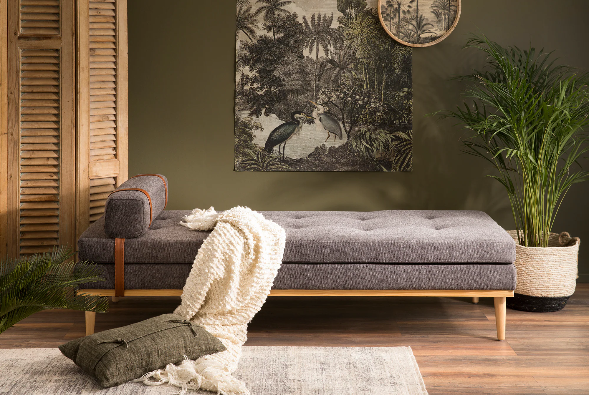 Daybed Strukturstoff anthrazit Gästebett Tagesbett Bett Relaxliege Lounge