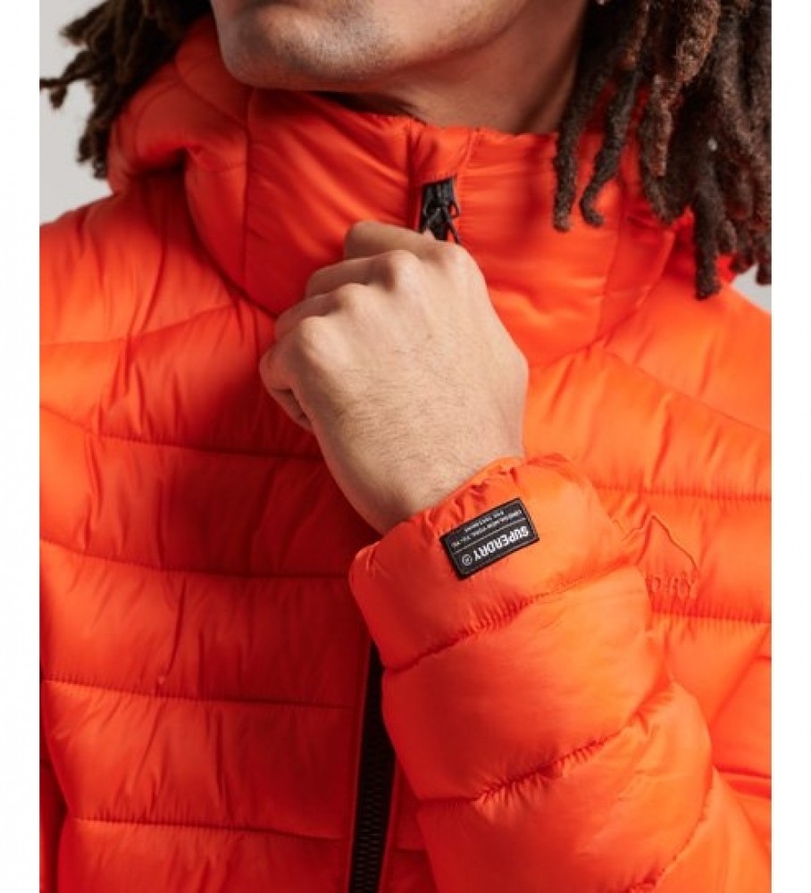 Jaqueta puffer com capuz Superdry Fuji Sport, laranja