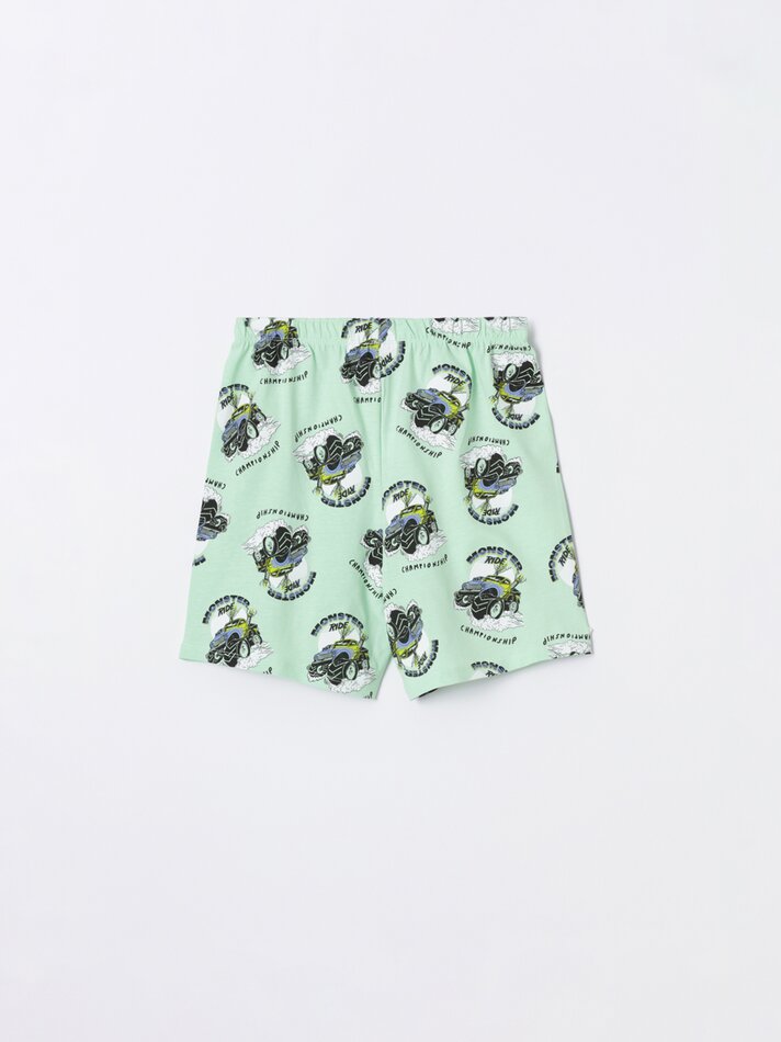 Conjunto de pijama curto estampado - Verde Maçã