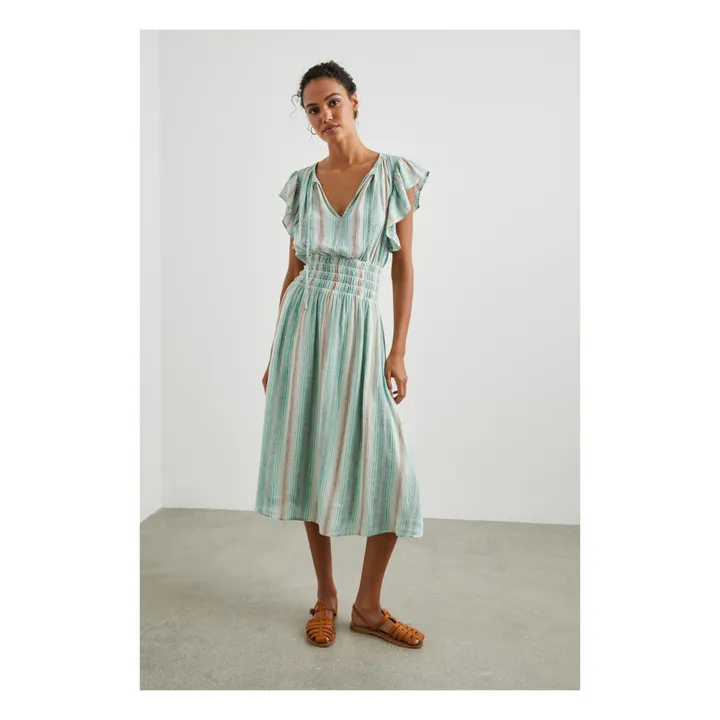 Rails Robe Iona Rayures Lin | Vert d'eau