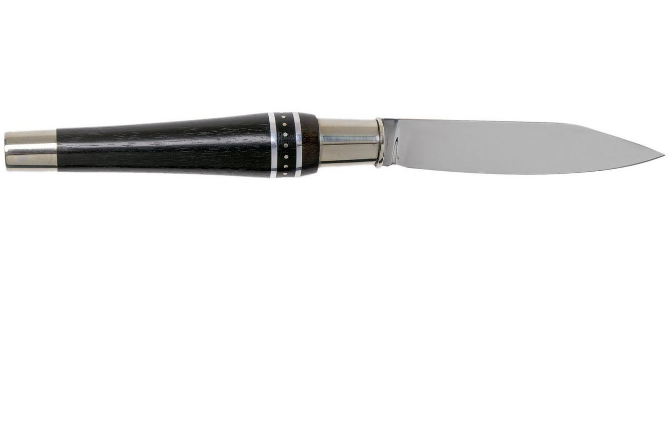 Nontron No. 22 Nickel Silver Turning Ferrule, Marquetry Ebony Aluminium, double ferrule NN22DVEBALU zakmes