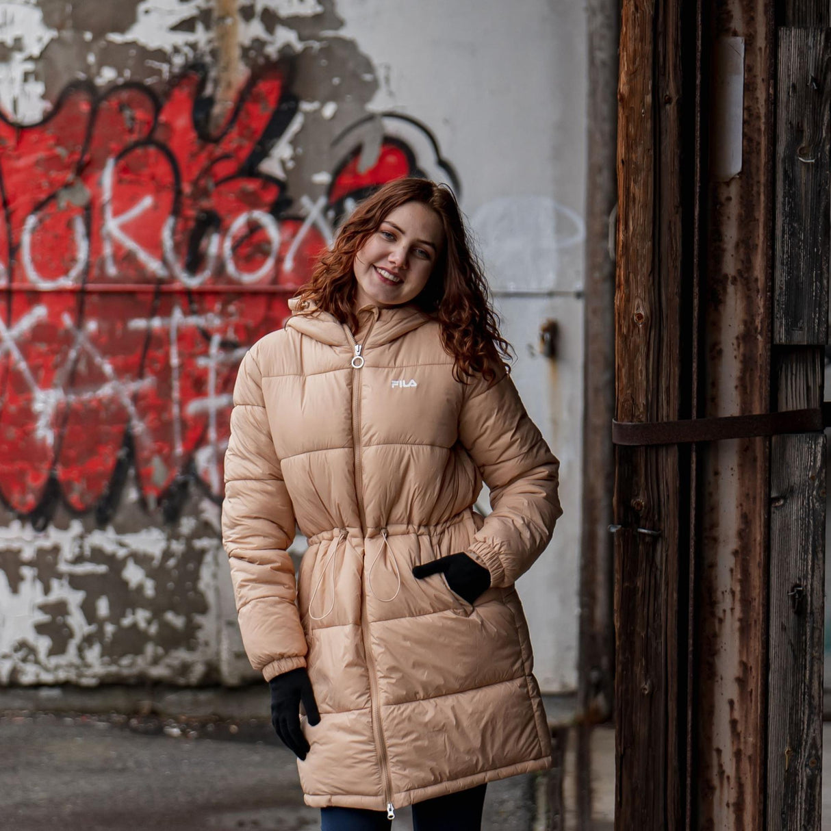 FILA<br>WOMEN EMBLA long hooded puff jacket