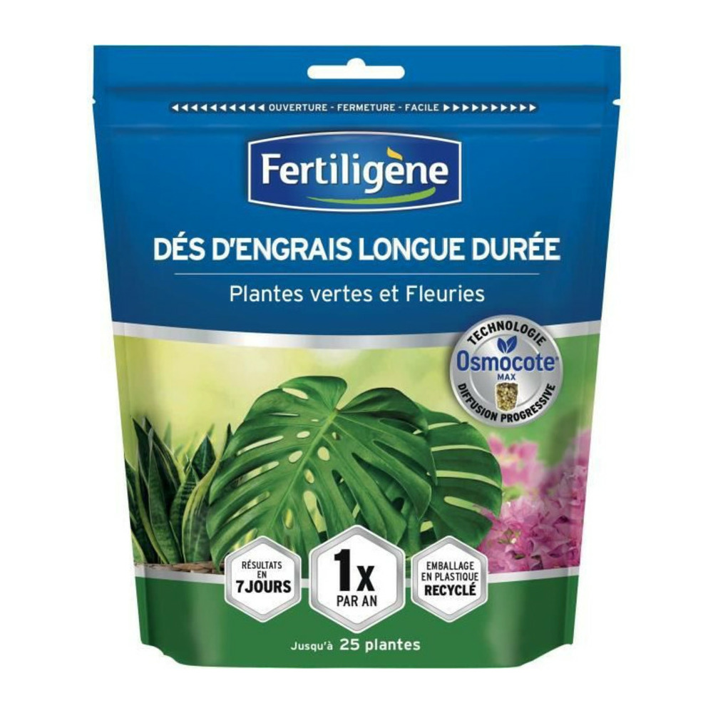 Fertiligene - dés d'engrais longue durée osmocote max plantes vertes et fleuries 25 dés