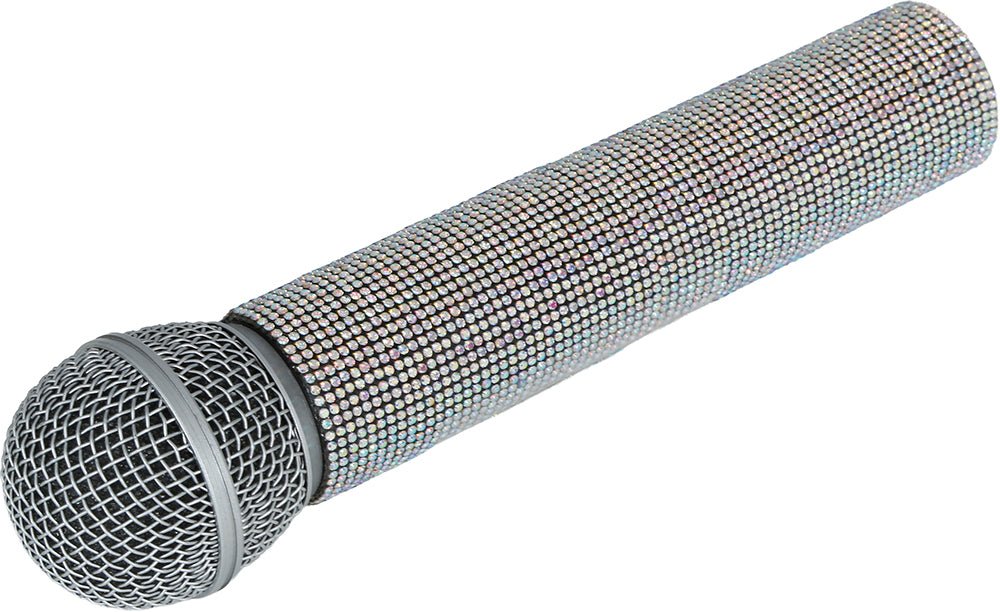 Zilveren Nep Microfoon Glitters 21cm