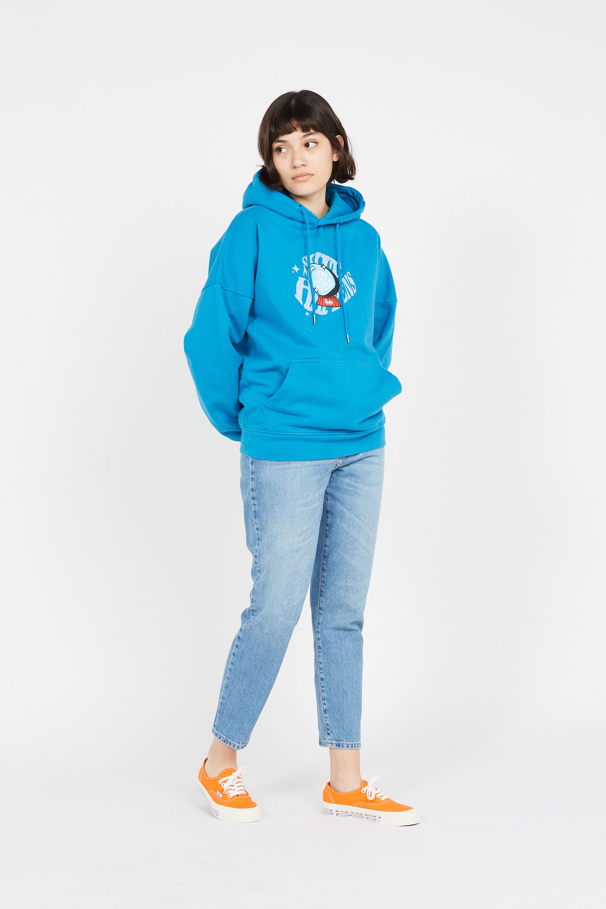 TEALER Hoodie HD SHIT HAPPENS Bleu