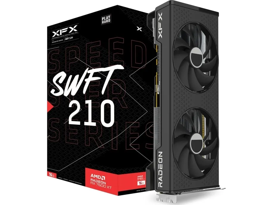 XFX Speedster SWFT210 AMD Radeon RX 7600 XT - grafikkort - Radeon RX 7600 XT - 16 GB GDDR6 - PCIe 4.0 - HDMI, 3 x DisplayPort