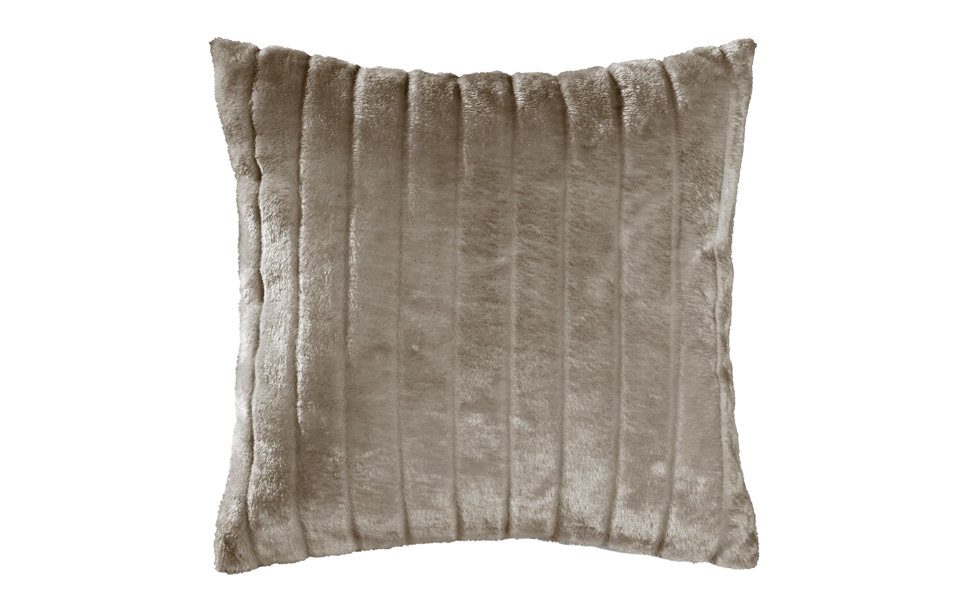 Kissen, Kunstfell, taupe, 50 x 50 cm