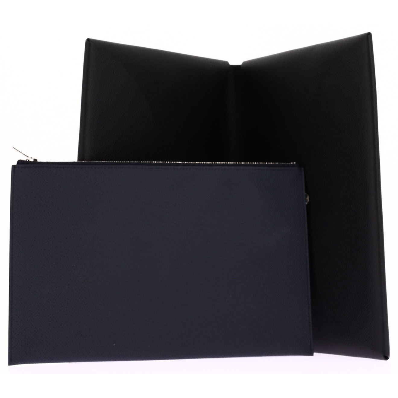 Hermès Pochette en Cuir Calvi  noire - Parfait état - 25.5x18.5 cm