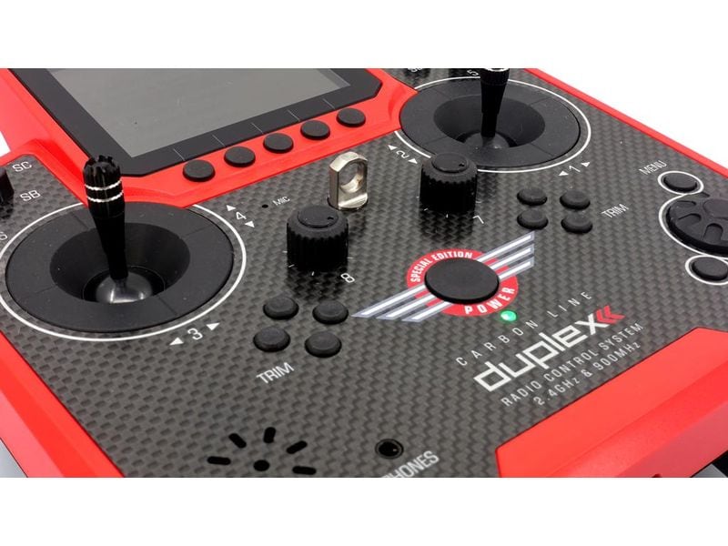Jeti Fernsteuerung Duplex DS-12 Carbon Red 2023   R9 Empfän Handlicher Jeti Duplex 2.4 GHz Sender in «Special Edition 2023» Ausführung