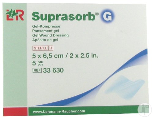 Suprasorb G Compresse De Gel Stérile 5x6,5cm 5 Pièces (33630)