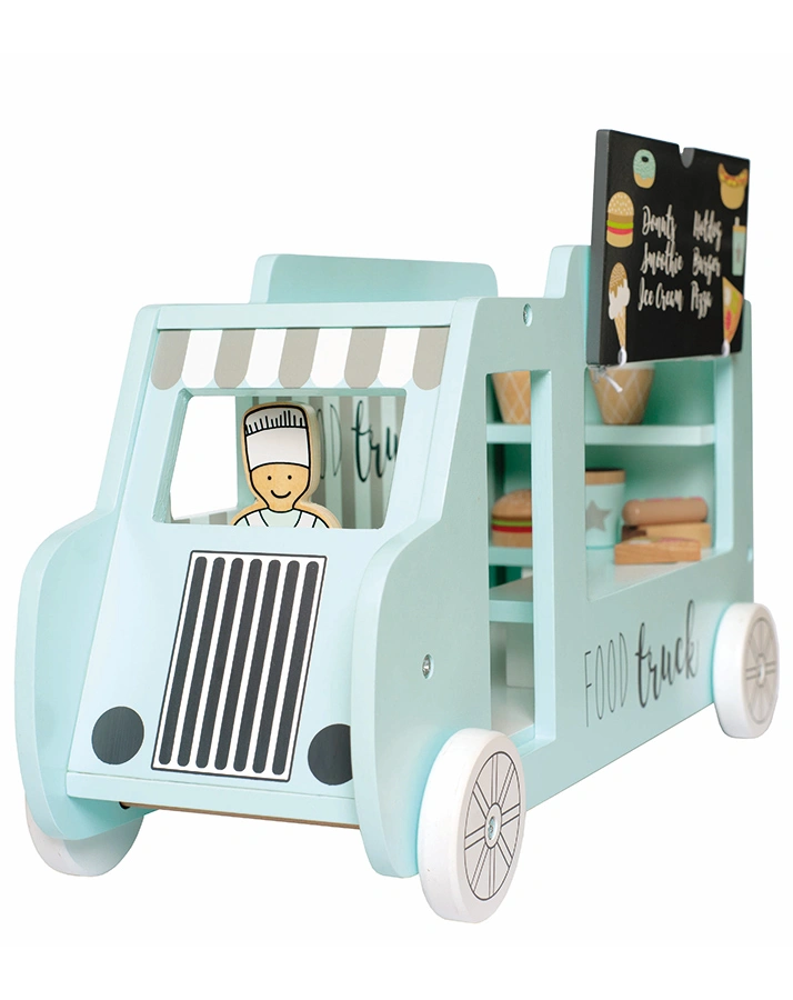 Holz-Spielzeug FOOD TRUCK mit Fast Food in bunt