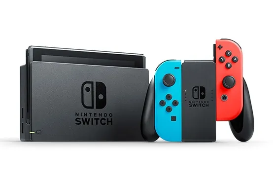 Nintendo | Switch V2 - Spilkonsol - Full HD - 32GB - sort | Inkl. 2 x Joy-Con (Neonrød/Neonblå)
