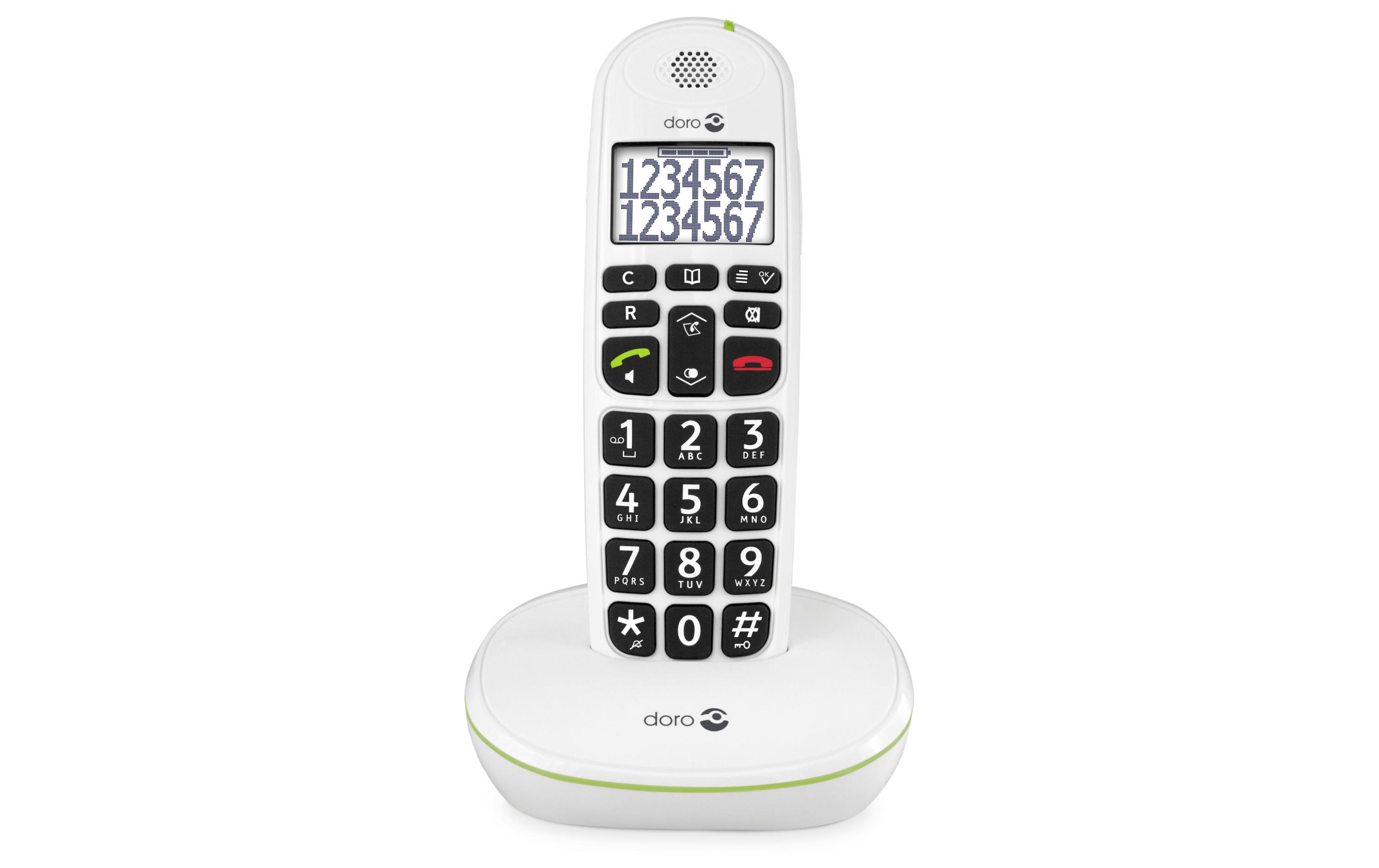 Schnurlostelefon PhoneEasy 110 WeissBenutzerfreundliches schnurloses DECT-Telefon