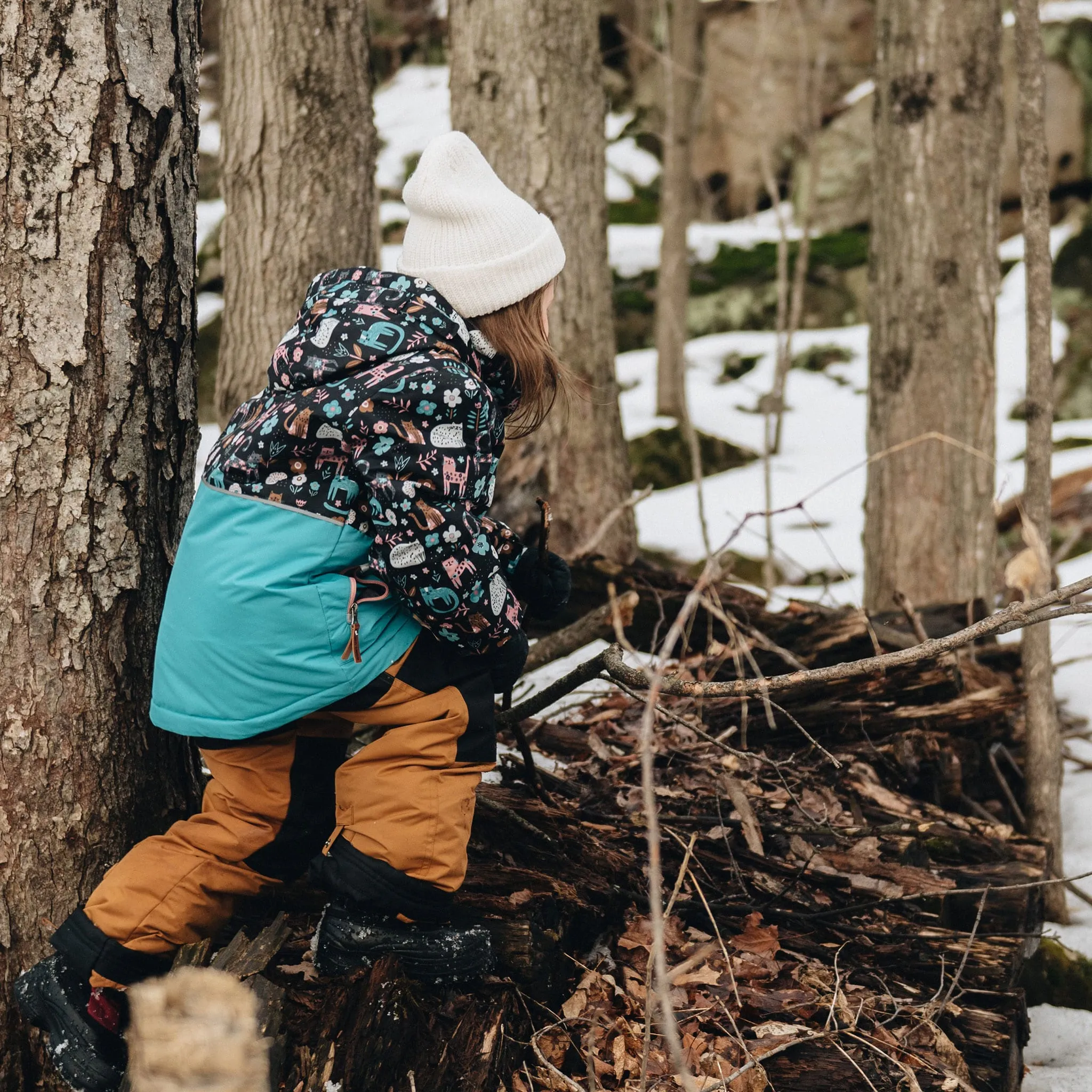 Rising Sun Habit de Neige Imprimé Chat 4-14ans