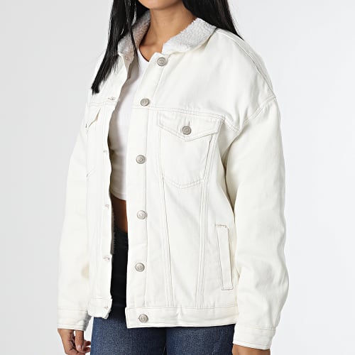 Veste Col Mouton Femme Tully Blanc