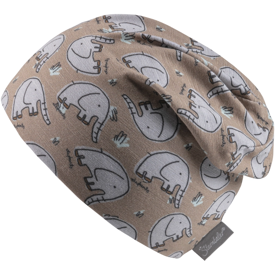 Sterntaler Slouch-Beanie Elefanten blassbraun