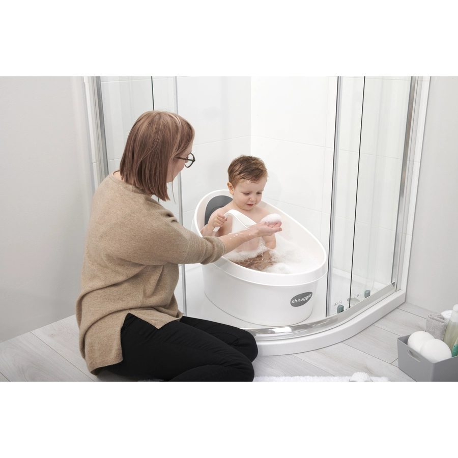 shnuggle® Kleinkindbadewanne weiß  grau