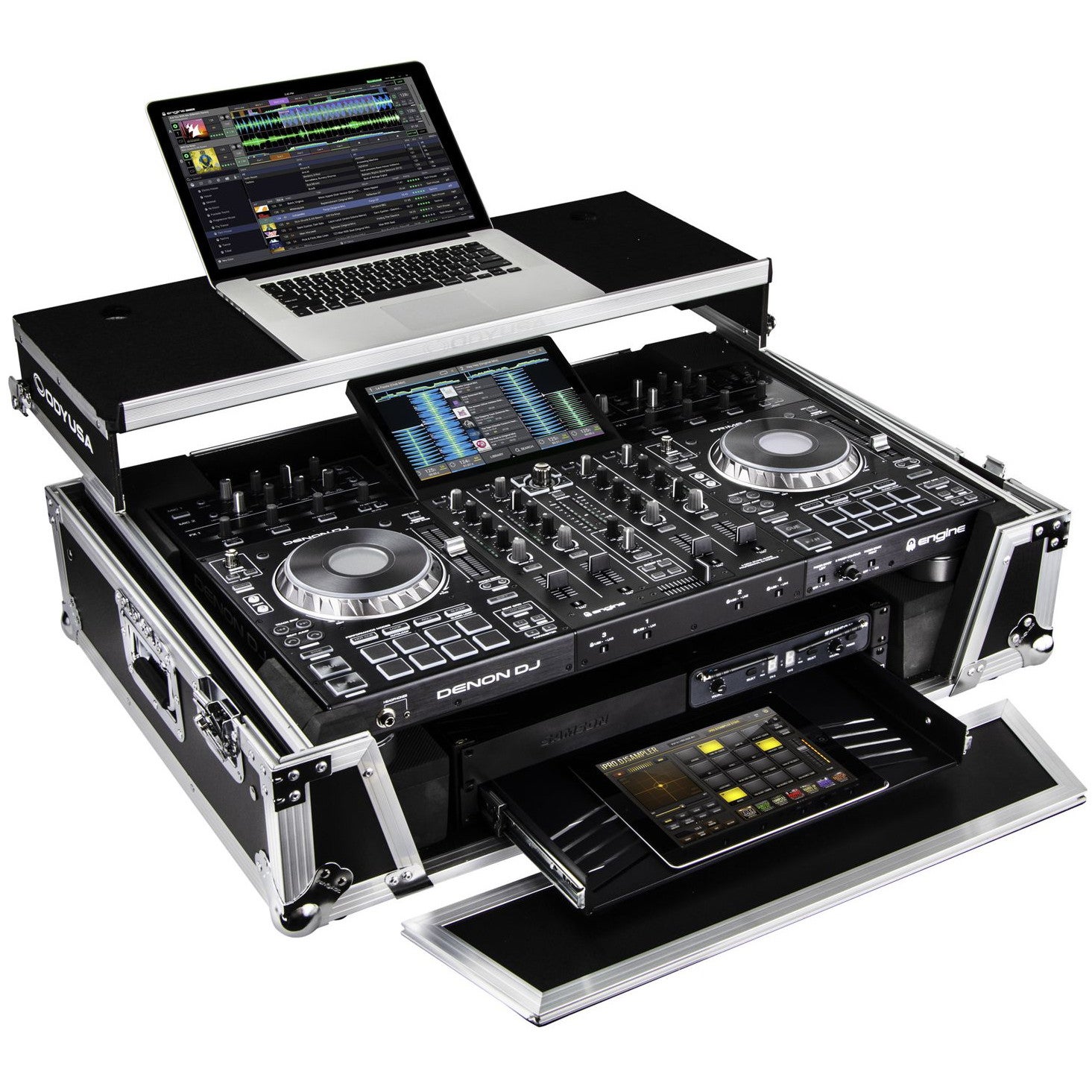 Odyssey FZGSPRIME4W2 flightcase voor Denon DJ Prime 4