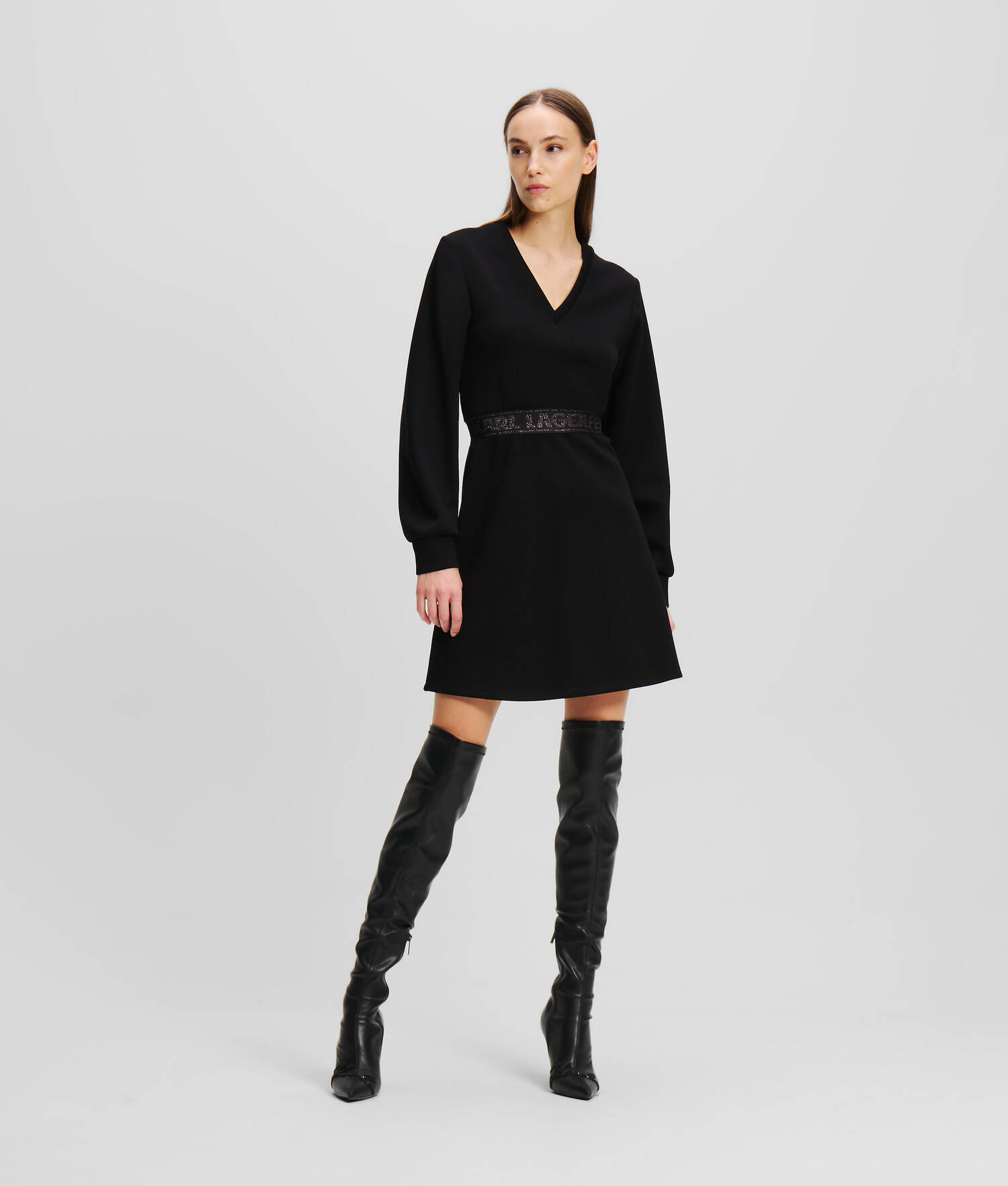 ROBE SWEAT AVEC GALON À LOGO KARL BRILLANT