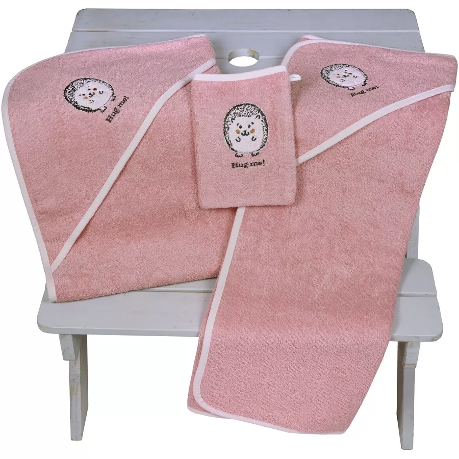 WÖRNER SÜDFROTTIER Kapuzenbadetuch Igel rosa