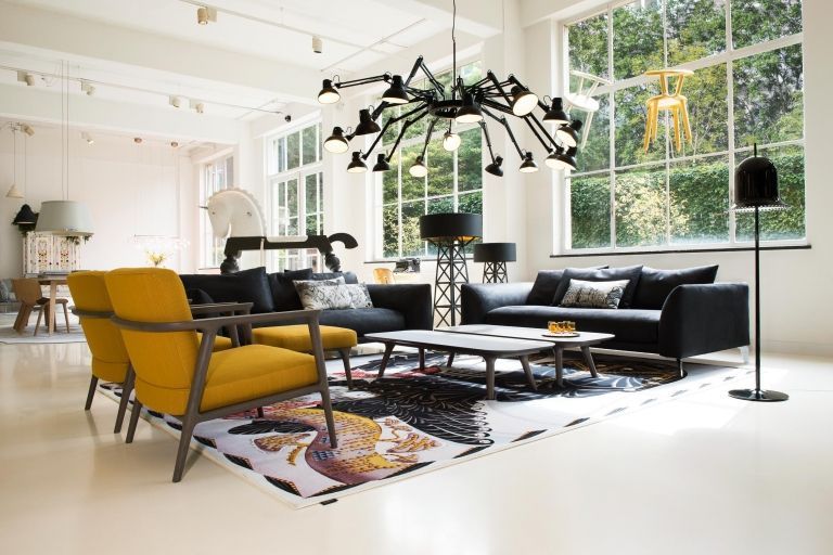 Moooi Construction vloerlamp medium wit hout