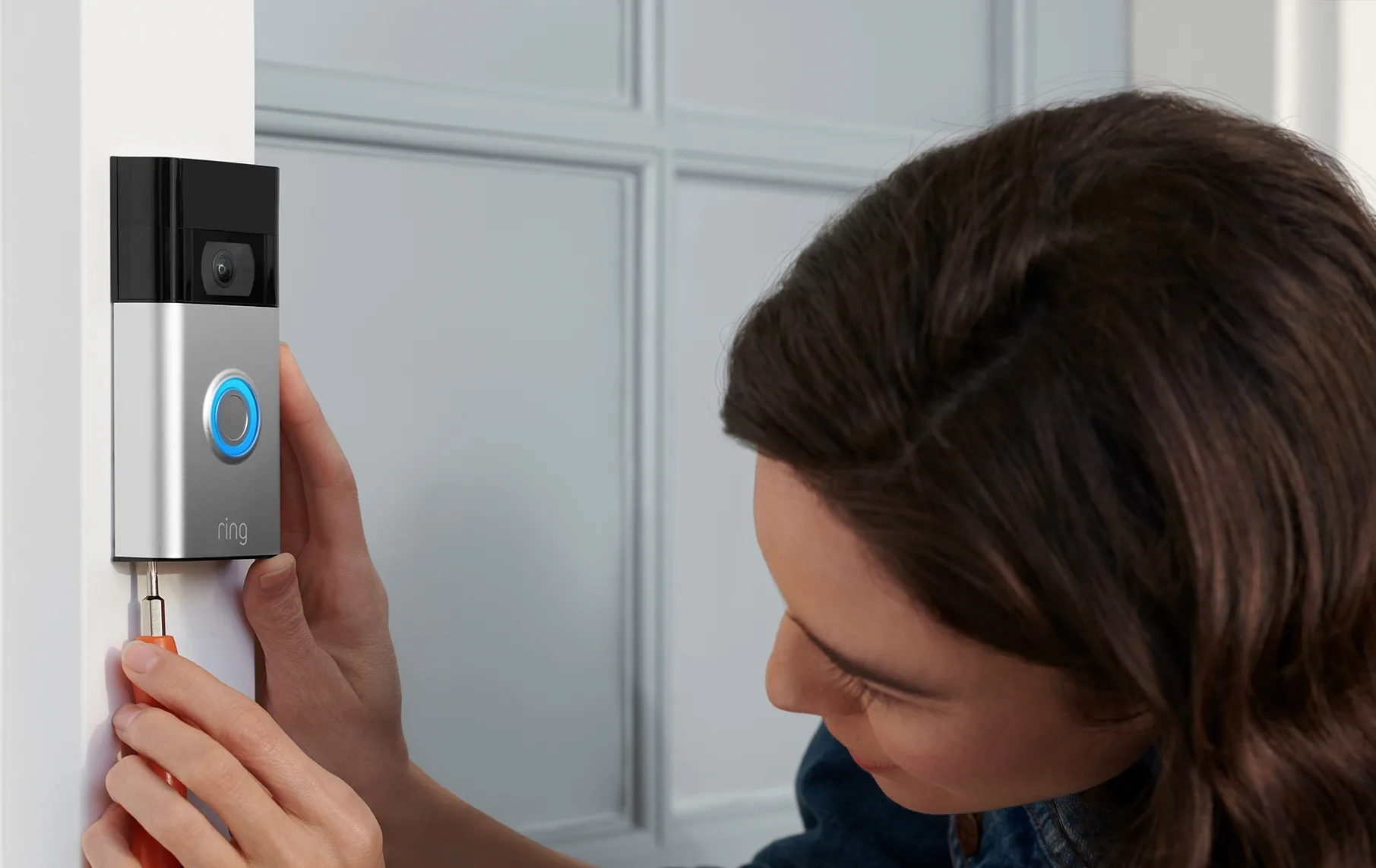 Ring Battery Video Doorbell Nickel Satiné   Chime Sonnette connectée