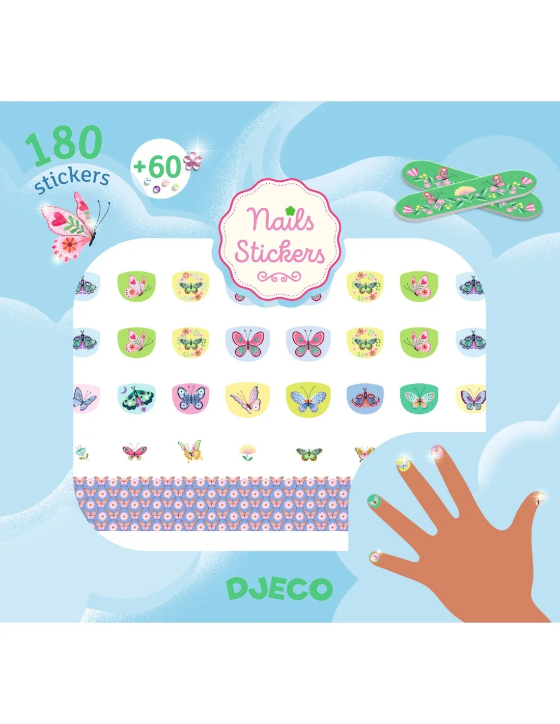 Djeco dj09238 nagelstickers voorjaarsvlinders