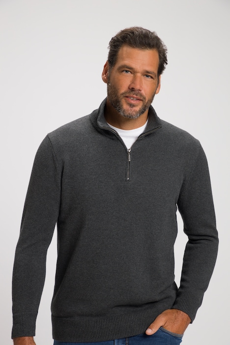 JP 1880 Stricktroyer, Stehkragen, Zipper, Langarm, bis 7 XL
