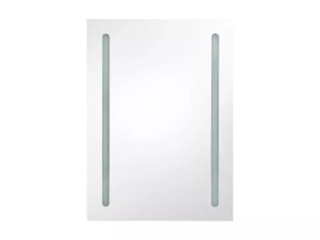 Armoire de salle de bain à miroir LED noir brillant 50x13x70 cm