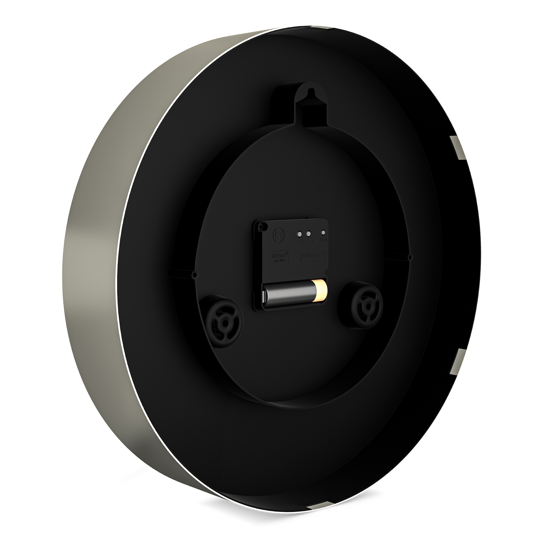 Funk-Wanduhr - silber - Thermo-/Hygrometer - Ø 30 cm
