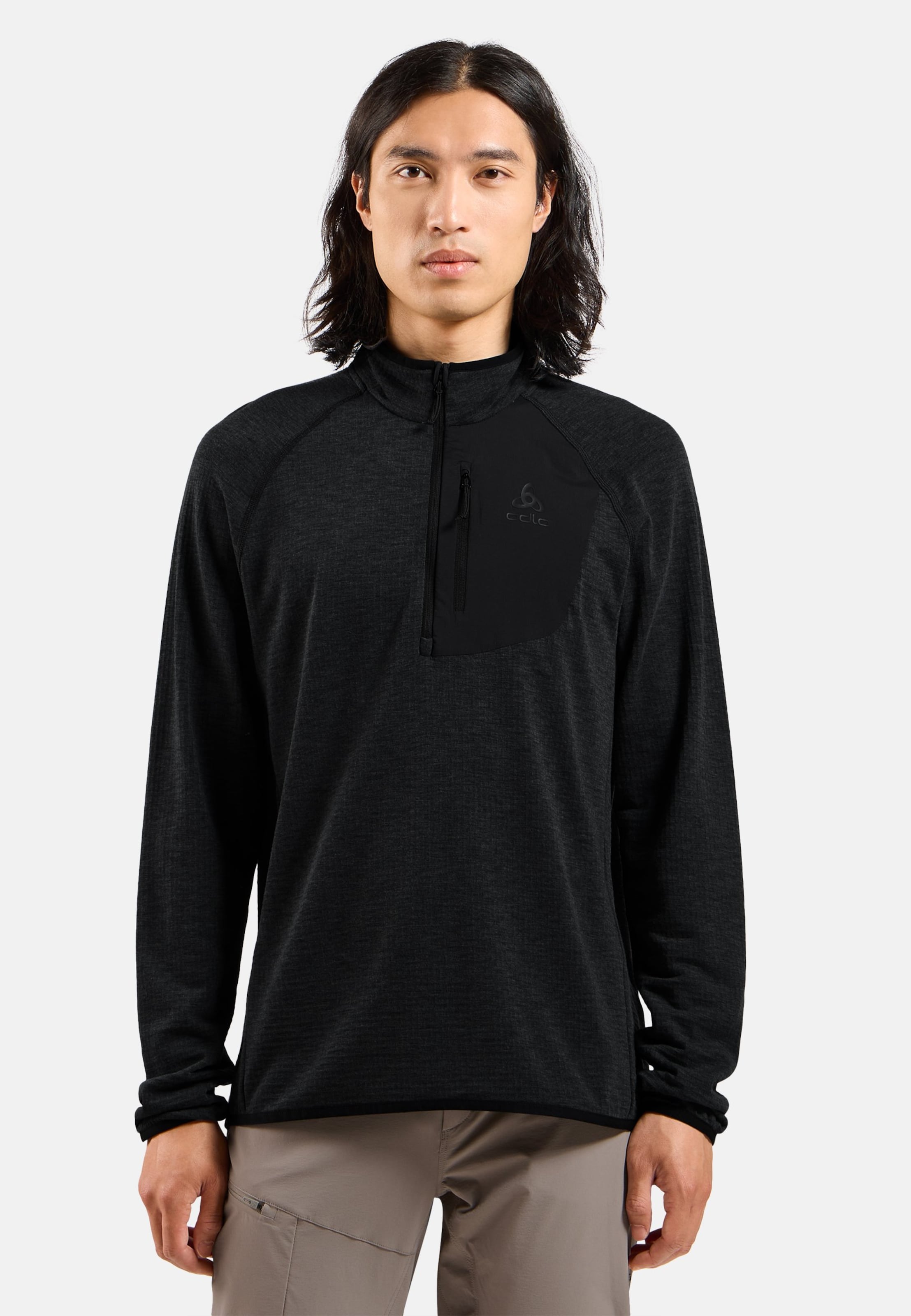 Ascent Mid Layer mit Halbreissverschluss in black