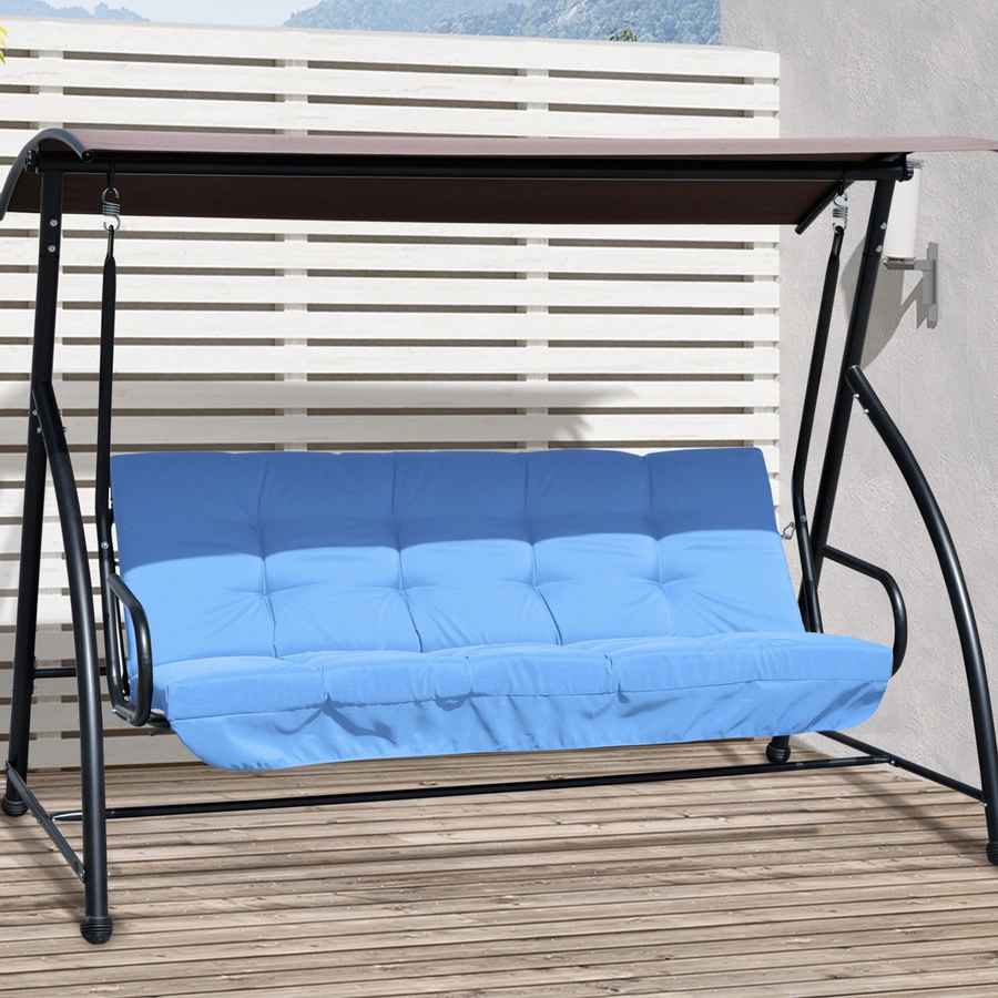 Outsunny Sitzkissen mit 6 Bändern blau
