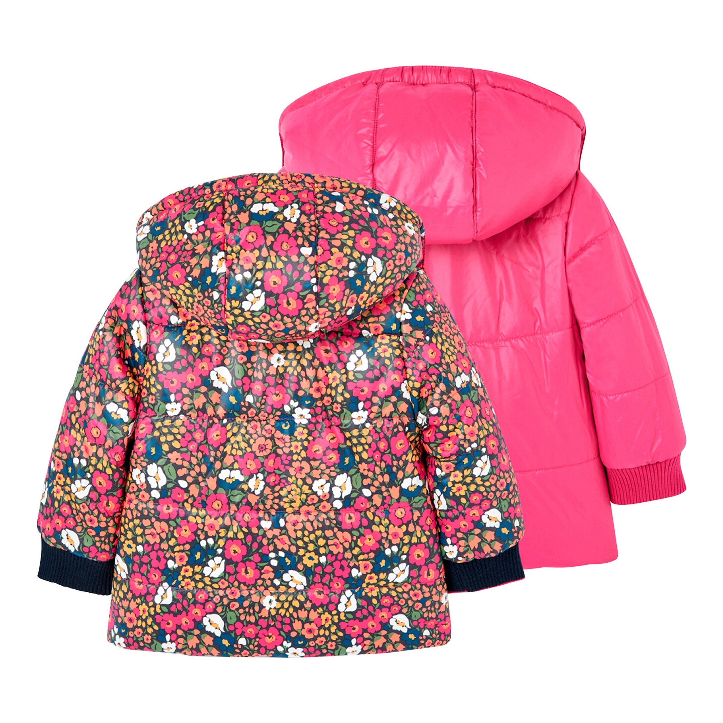 BOBOLI Wende-Winterjacke Blumen pink/bunt