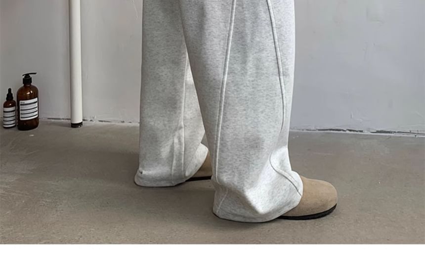 Whyessa - Effen joggingbroek met trekkoord in de taille en wijde pijpen