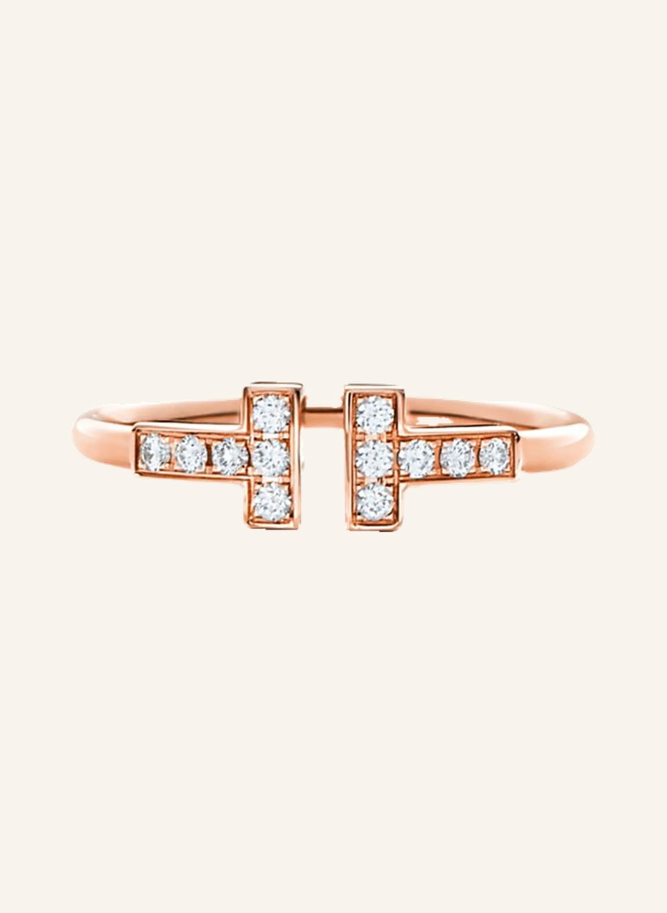 TIFFANY & Co. Tiffany T Wire RING aus 18 Karat Roségold mit Diamanten