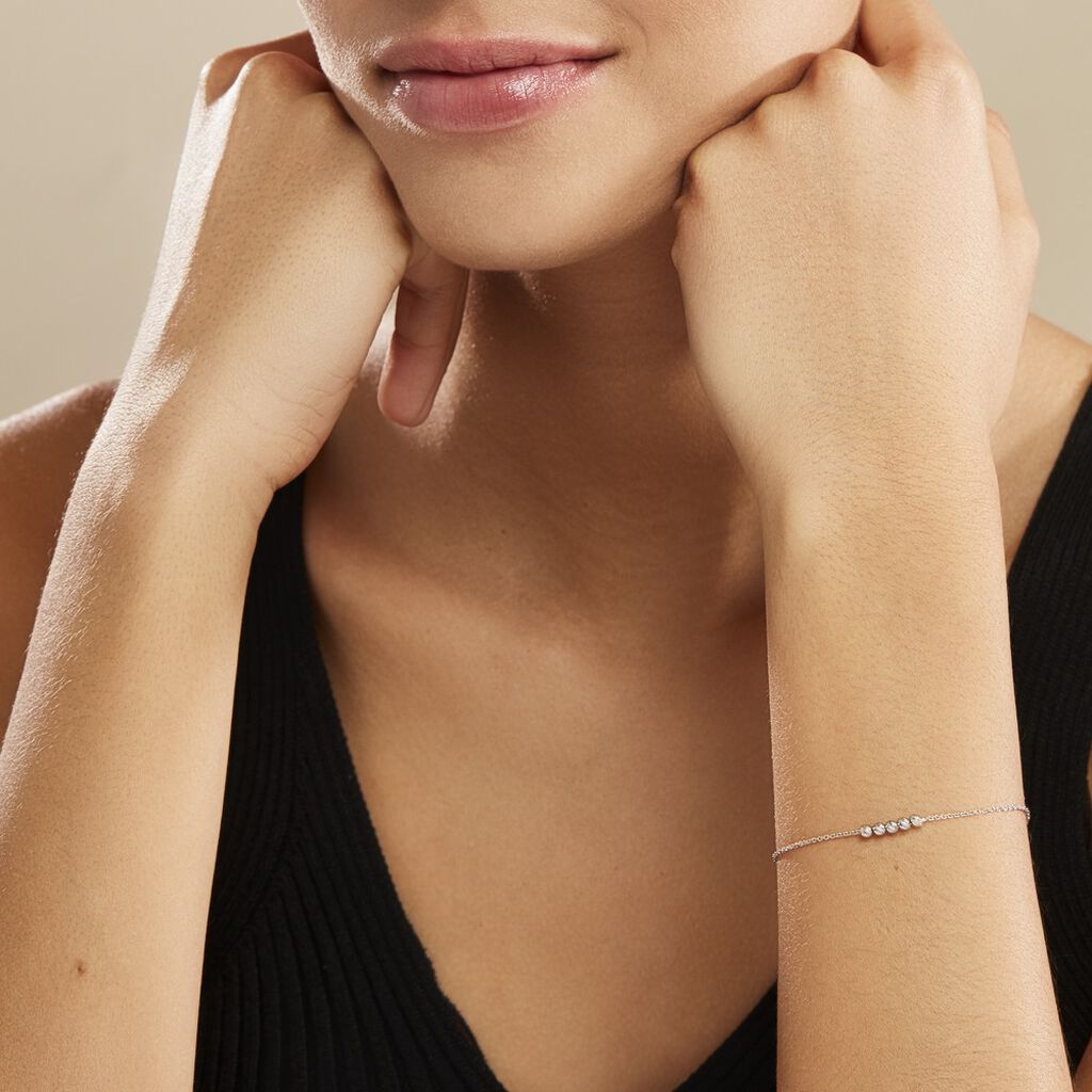 Bracelet Soukamba Argent Blanc