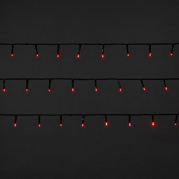 Guirlande lumineuse LED intérieure rouge câble vert 8 fonctions 20 m