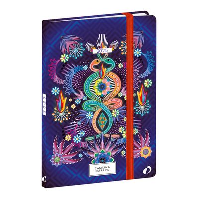 Quo Vadis Catalina Estrada - Agenda - 2025 - semainier - mini - 99.1 x 150 mm - portrait - papier blanc - nature - flowers - snake - couvercle multicolore - carton