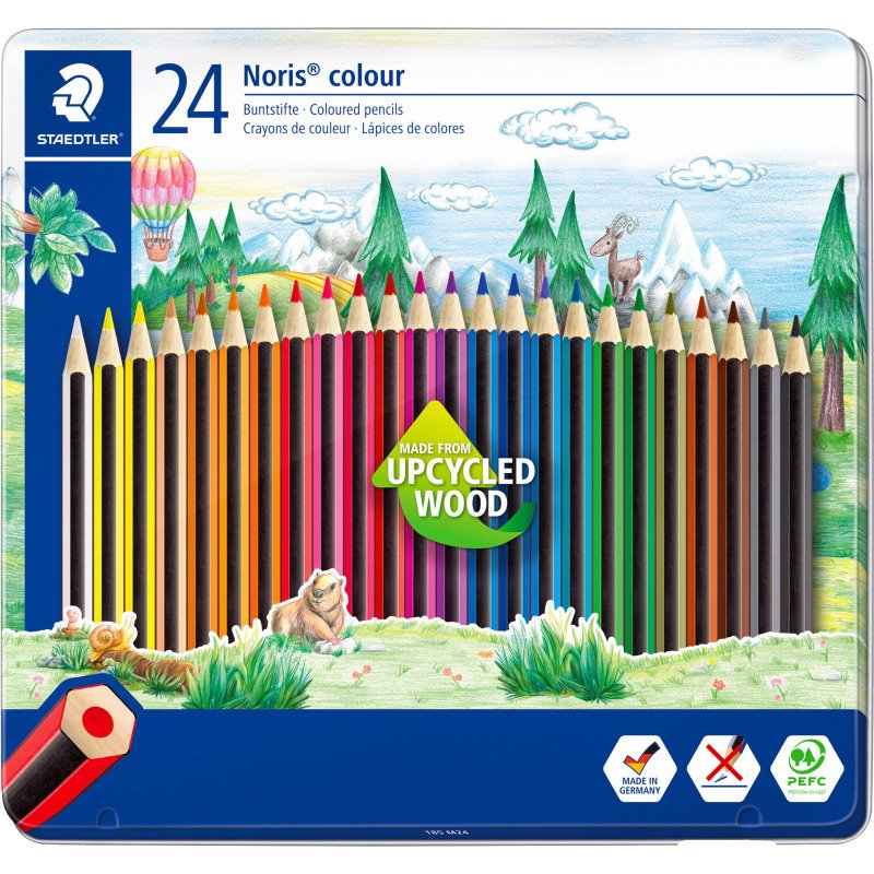 Crayon de couleur Staedlter Noris Colour 185 - Boîte métal de 24