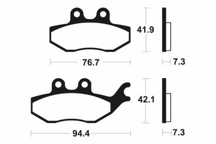 Plaquettes de freins Tecnium Scooter organique - ME280