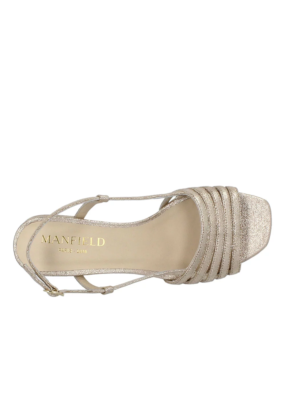 SANDALE GRIMSBY CUIR PLATINE