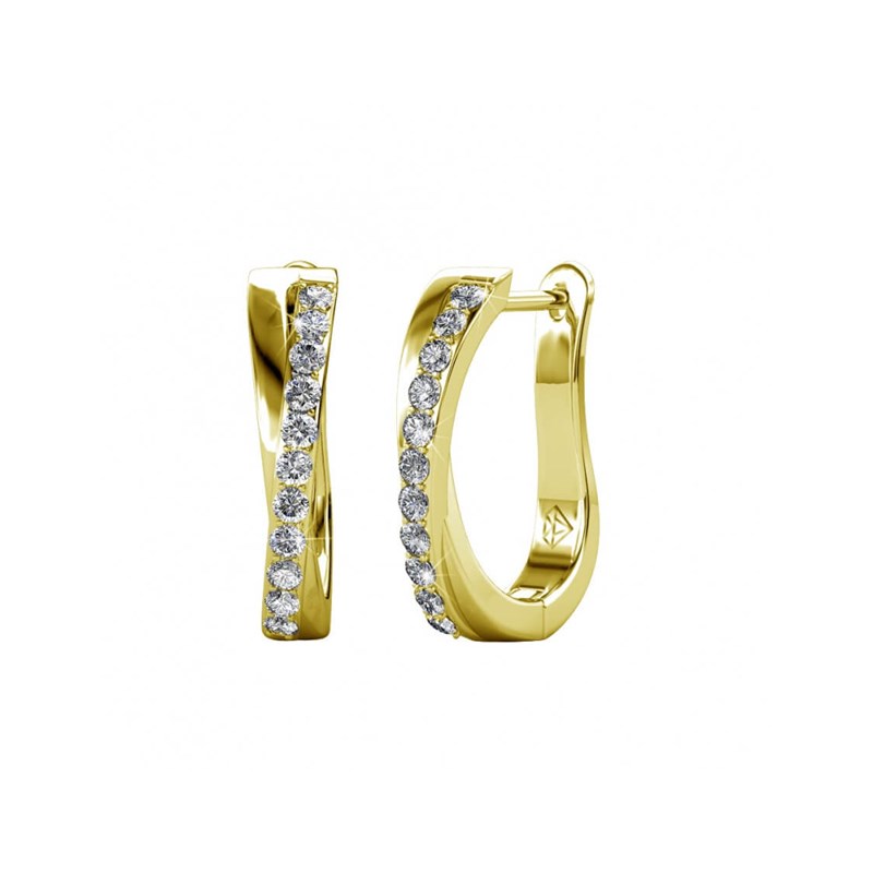 Boucles d'oreilles Criss - Doré et Cristal