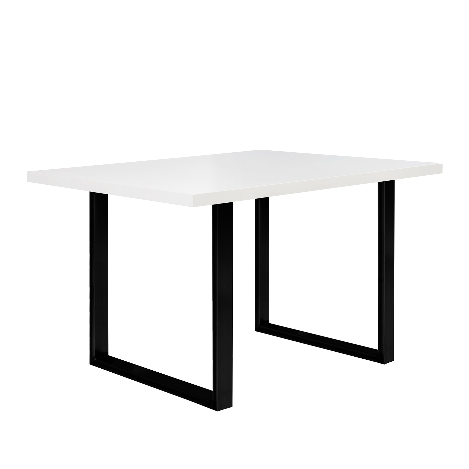 Esstisch - weiß - schwarz - 140x90 cm